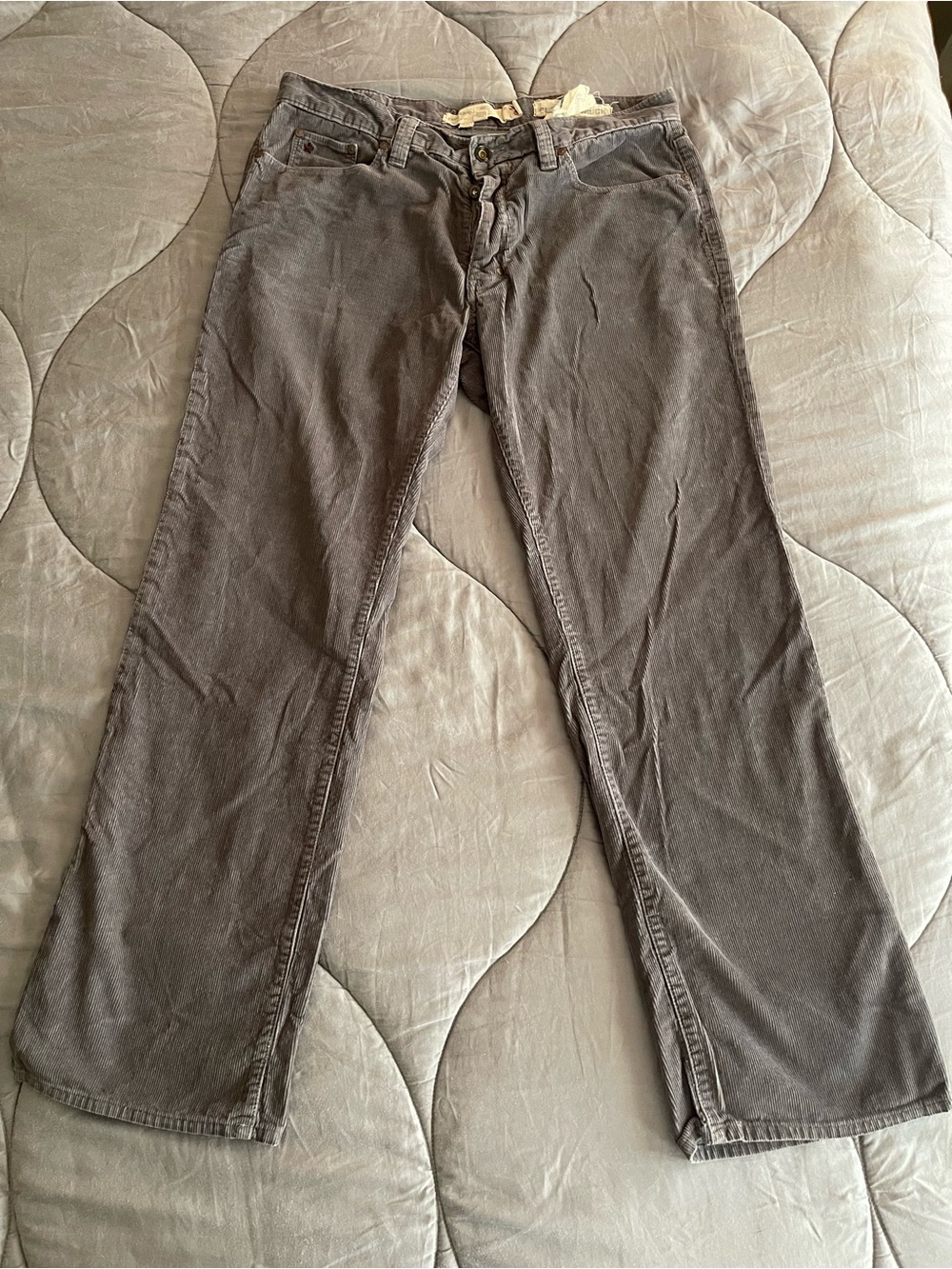 John Varvatos for Converse Men's Gray Corduroy Wide-Leg Jeans